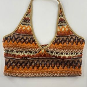 Orange pattern halter top